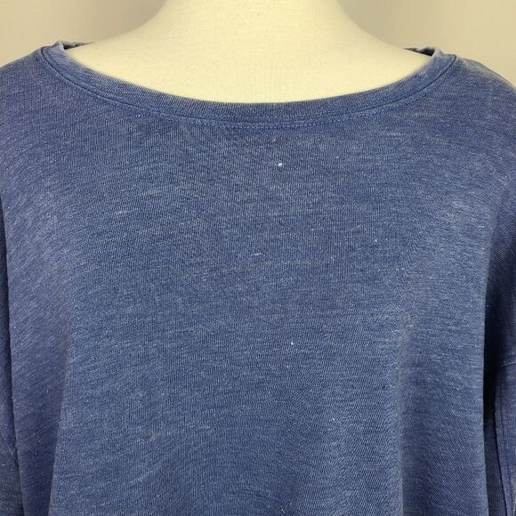 LULU'S Favorite Trend Washed Blue Cropped Pullover Sweatshirt XL - Picture 3 of 16